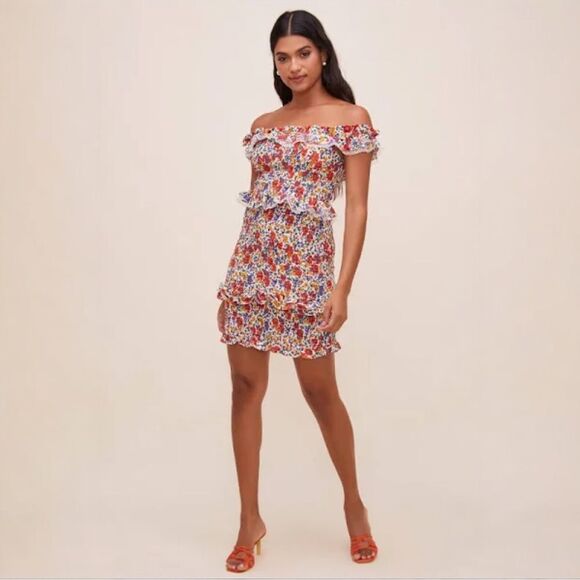 astr the label lace mini dress Melaine Lace Trim Mini Dress main image 1